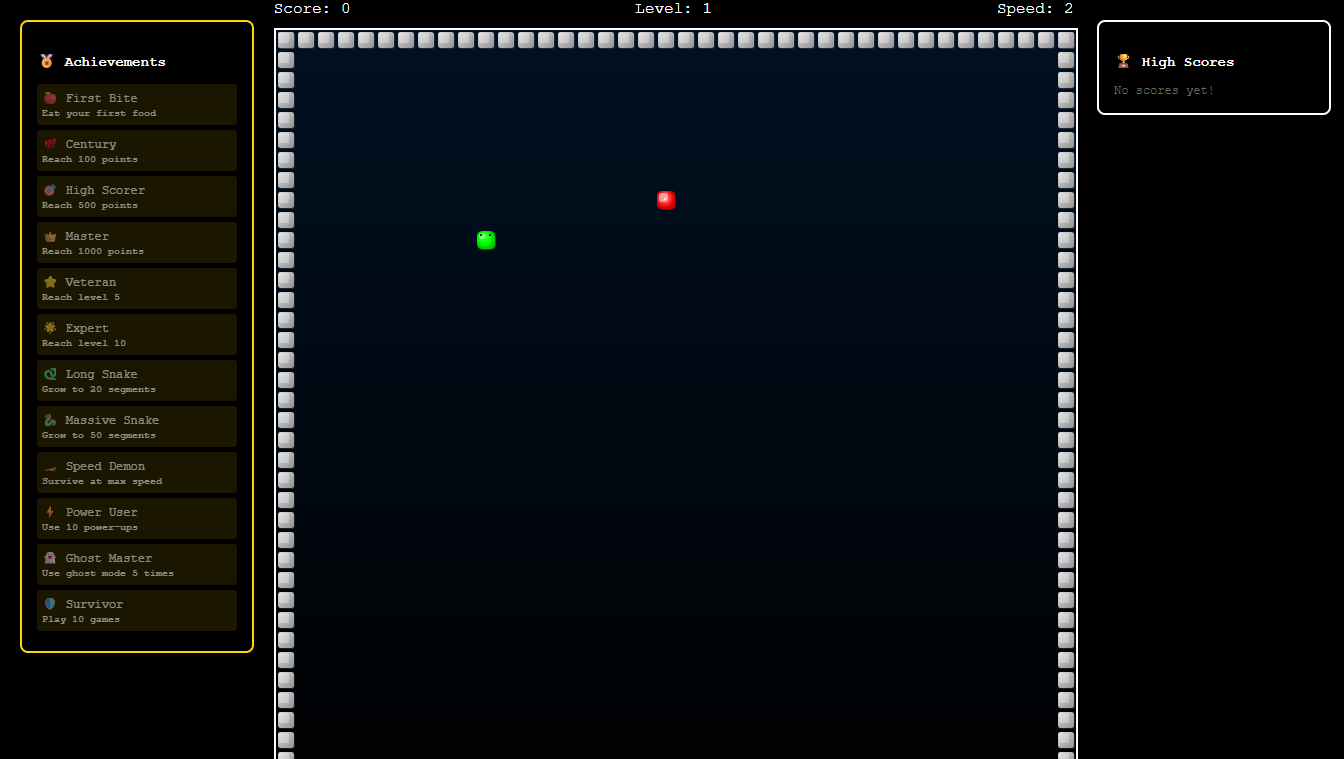 Snake Game Landing Page